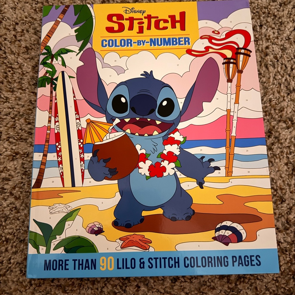 Disney Stitch Color-by-Number Book